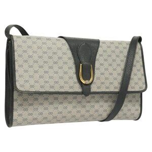 GUCCI Micro GG Supreme Shoulder Bag PVC Navy Gold 89 02 050 Auth BA3432